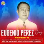 Holiday Alert | November 13 is Speaker Eugenio Perez Day!